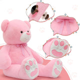 Giant Teddy Bear Plush Toy, Pink, 43/55 Inches - MorisMos Stuffed Animals - Valentine's Day Gift for Girlfriend/Boyfriend - Fluffly Cuddly Plushy Fluffy Toy - Cute Teddy Bear Plush Pillows for Kids - Christmas/Birthday Gift for Children/Teens/Adults - Romantic Anniversary Gift for Wife/Husband - Birthday Gift for Friends - Teddy Bear Theme Baby Shower
