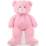 Giant Teddy Bear Plush Toy, Pink, 43/55 Inches - MorisMos Stuffed Animals - Valentine's Day Gift for Girlfriend/Boyfriend - Fluffly Cuddly Plushy Fluffy Toy - Cute Teddy Bear Plush Pillows for Kids - Christmas/Birthday Gift for Children/Teens/Adults - Romantic Anniversary Gift for Wife/Husband - Birthday Gift for Friends - Teddy Bear Theme Baby Shower
