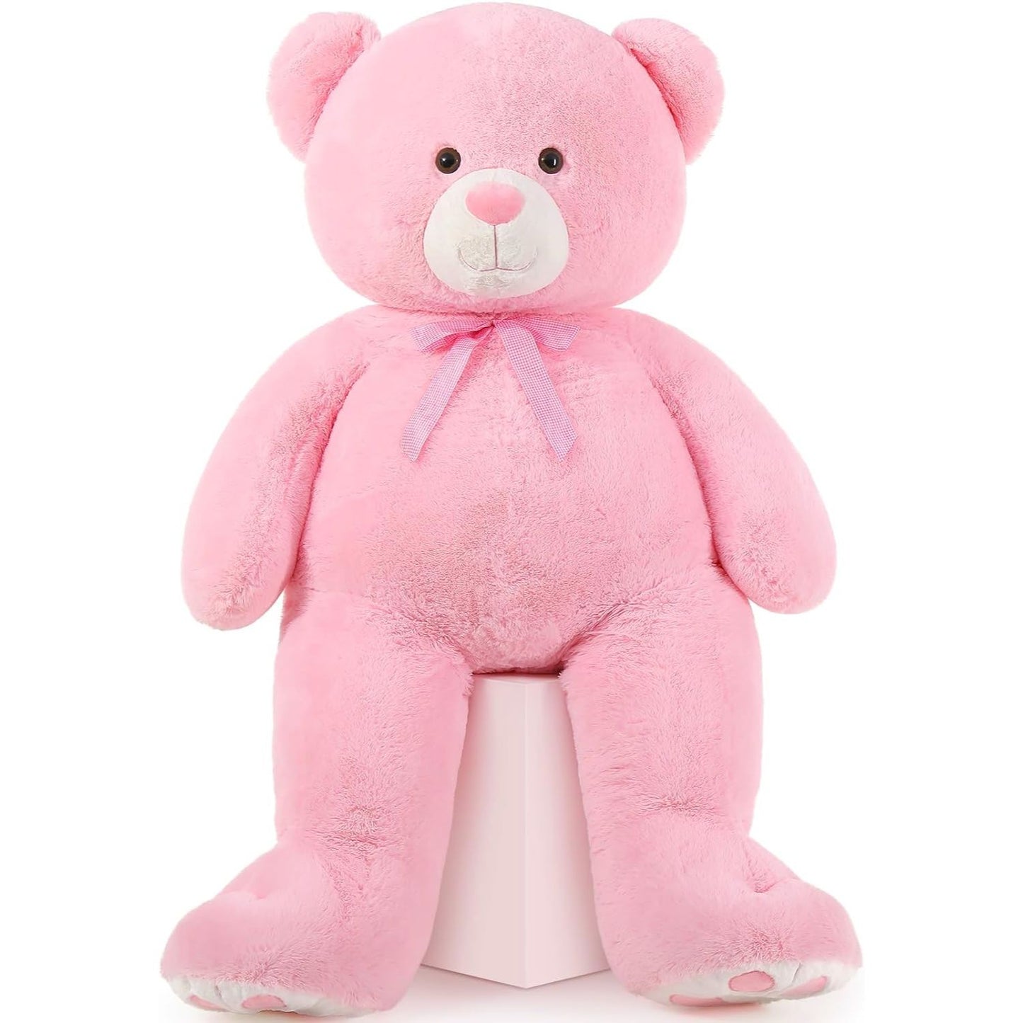 Giant Teddy Bear Plush Toy, Pink, 43/55 Inches - MorisMos Stuffed Animals - Valentine's Day Gift for Girlfriend/Boyfriend - Fluffly Cuddly Plushy Fluffy Toy - Cute Teddy Bear Plush Pillows for Kids - Christmas/Birthday Gift for Children/Teens/Adults - Romantic Anniversary Gift for Wife/Husband - Birthday Gift for Friends - Teddy Bear Theme Baby Shower
