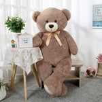 MorisMos Stuffed Animals - Giant Dark Brown Teddy Bear Plush Toys - 52 Inches Teddy Bear Plush Dolls - Valentine's Day Teddy Bears&Gifts for Boyfriend/Girlfriend - ' We Can Bearly Wait' Teddy Bear Theme Baby Shower Decor Ideas - Gender Reveal Party Teddy Bear Decorations -Birthday/Christmas/Graduation Gift for friends - Romantic Anniversary Gift for Wife/Husband