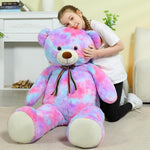 MorisMos Stuffed Animals - Giant Rainbow Colorful Teddy Bear Plush Toys - 52 Inches Teddy Bear Plush Dolls - Valentine's Day Teddy Bears&Gifts for Boyfriend/Girlfriend - ' We Can Bearly Wait' Teddy Bear Theme Baby Shower Decor Ideas - Gender Reveal Party Teddy Bear Decorations -Birthday/Christmas/Graduation Gift for friends - Romantic Anniversary Gift for Wife/Husband