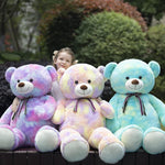 MorisMos Stuffed Animals - Giant Colorful Teddy Bear Plush Toys - 52 Inches Teddy Bear Plush Dolls - Valentine's Day Teddy Bears&Gifts for Boyfriend/Girlfriend - ' We Can Bearly Wait' Teddy Bear Theme Baby Shower Decor Ideas - Gender Reveal Party Teddy Bear Decorations -Birthday/Christmas/Graduation Gift for friends - Romantic Anniversary Gift for Wife/Husband