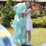 MorisMos Stuffed Animals - Giant Colorful Teddy Bear Plush Toys - 52 Inches Teddy Bear Plush Dolls - Valentine's Day Teddy Bears&Gifts for Boyfriend/Girlfriend - ' We Can Bearly Wait' Teddy Bear Theme Baby Shower Decor Ideas - Gender Reveal Party Teddy Bear Decorations -Birthday/Christmas/Graduation Gift for friends - Romantic Anniversary Gift for Wife/Husband