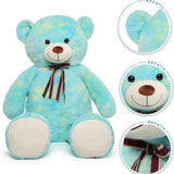 MorisMos Stuffed Animals - Giant Colorful Teddy Bear Plush Toys - 52 Inches Teddy Bear Plush Dolls - Valentine's Day Teddy Bears&Gifts for Boyfriend/Girlfriend - ' We Can Bearly Wait' Teddy Bear Theme Baby Shower Decor Ideas - Gender Reveal Party Teddy Bear Decorations -Birthday/Christmas/Graduation Gift for friends - Romantic Anniversary Gift for Wife/Husband
