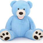 Giant Blue Teddy Bear Plush Toys - Blue 6 FT Teddy Bear Plush Dolls - Smiling Teddy Bear Stuffed Animals - Valentine's Day Teddy Bear Plushies - Teddy Bear Theme Baby Shower - We Can Bearly Wait Baby Shower Decor - Romantic Valentine's Day Gift