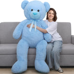 Blue Teddy Bear Stuffed Animals, 5 FT Stuffed Bear Plush, Cute Stuffed Animals, Gitant Teddy Bears for Kids Baby Toddlers Girlfriend, Gifts for Valentine's Day/Birthday/Christmas, MorisMos Stuffed Animals