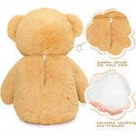 MorisMos Stuffed Animals - Giant Brown Teddy Bear Plush Toys - 41 Inches Teddy Bear Plush Dolls - Valentine's Day Teddy Bears&Gifts for Boyfriend/Girlfriend - ' We Can Bearly Wait' Teddy Bear Theme Baby Shower Decor Ideas - Gender Reveal Party Teddy Bear Decorations -Birthday/Christmas/Graduation Gift for friends - Romantic Anniversary Gift for Wife/Husband