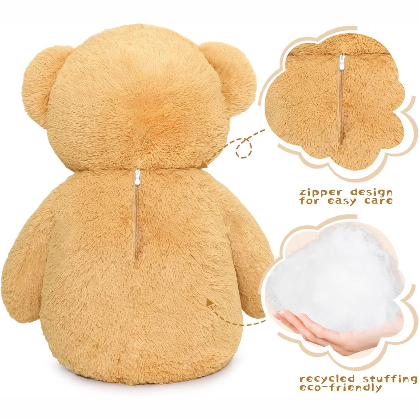 MorisMos Stuffed Animals - Giant Brown Teddy Bear Plush Toys - 41 Inches Teddy Bear Plush Dolls - Valentine's Day Teddy Bears&Gifts for Boyfriend/Girlfriend - ' We Can Bearly Wait' Teddy Bear Theme Baby Shower Decor Ideas - Gender Reveal Party Teddy Bear Decorations -Birthday/Christmas/Graduation Gift for friends - Romantic Anniversary Gift for Wife/Husband