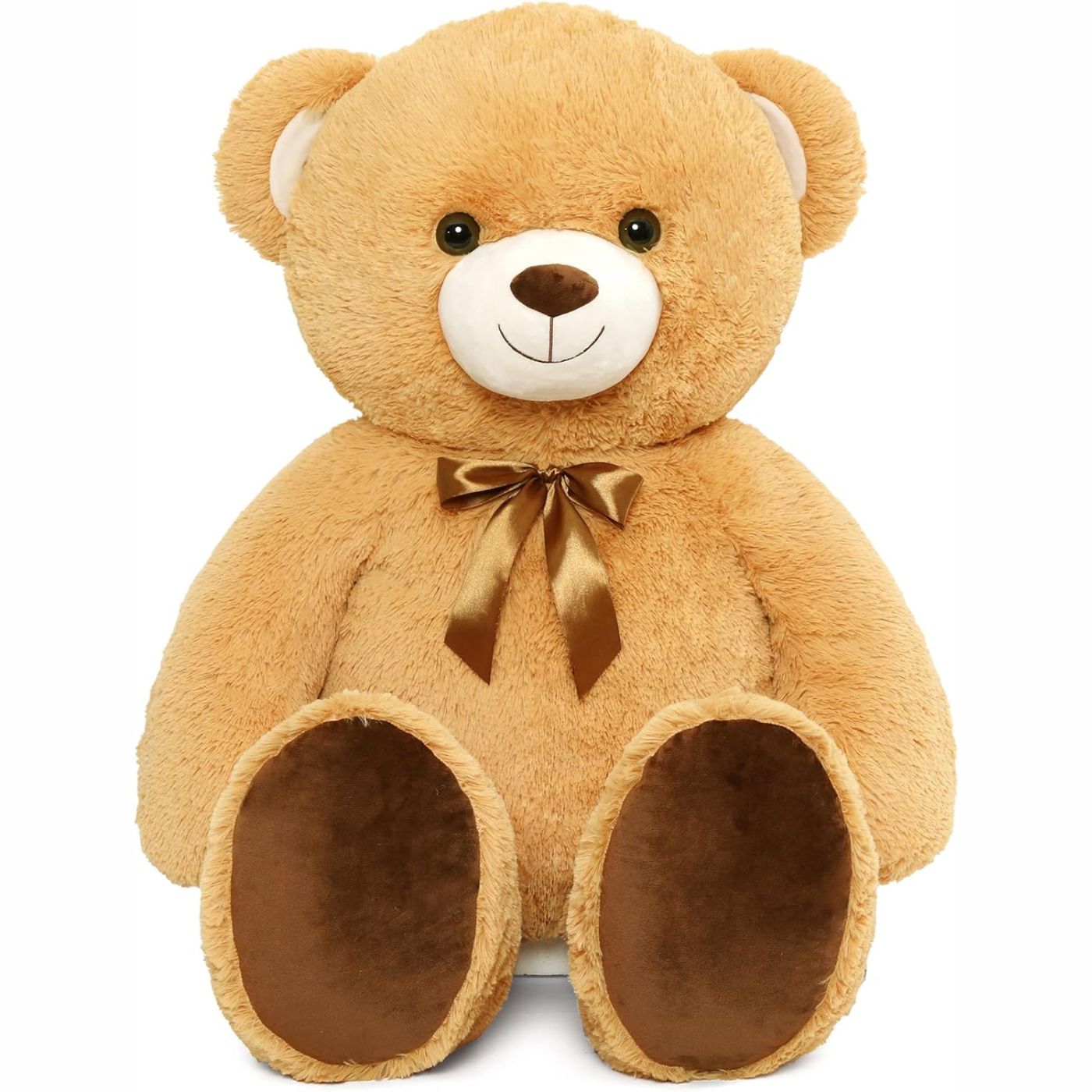 MorisMos Stuffed Animals - Giant Brown Teddy Bear Plush Toys - 41 Inches Teddy Bear Plush Dolls - Valentine's Day Teddy Bears&Gifts for Boyfriend/Girlfriend - ' We Can Bearly Wait' Teddy Bear Theme Baby Shower Decor Ideas - Gender Reveal Party Teddy Bear Decorations -Birthday/Christmas/Graduation Gift for friends - Romantic Anniversary Gift for Wife/Husband