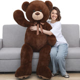 Dark Brown Teddy Bear Stuffed Animals, 5 FT Stuffed Bear Plush, Cute Stuffed Animals, Giant Teddy Bears for Kids Baby Toddlers Girlfriend, Gifts for Valentine's Day/Birthday/Christmas, MorisMos Stuffed Animals