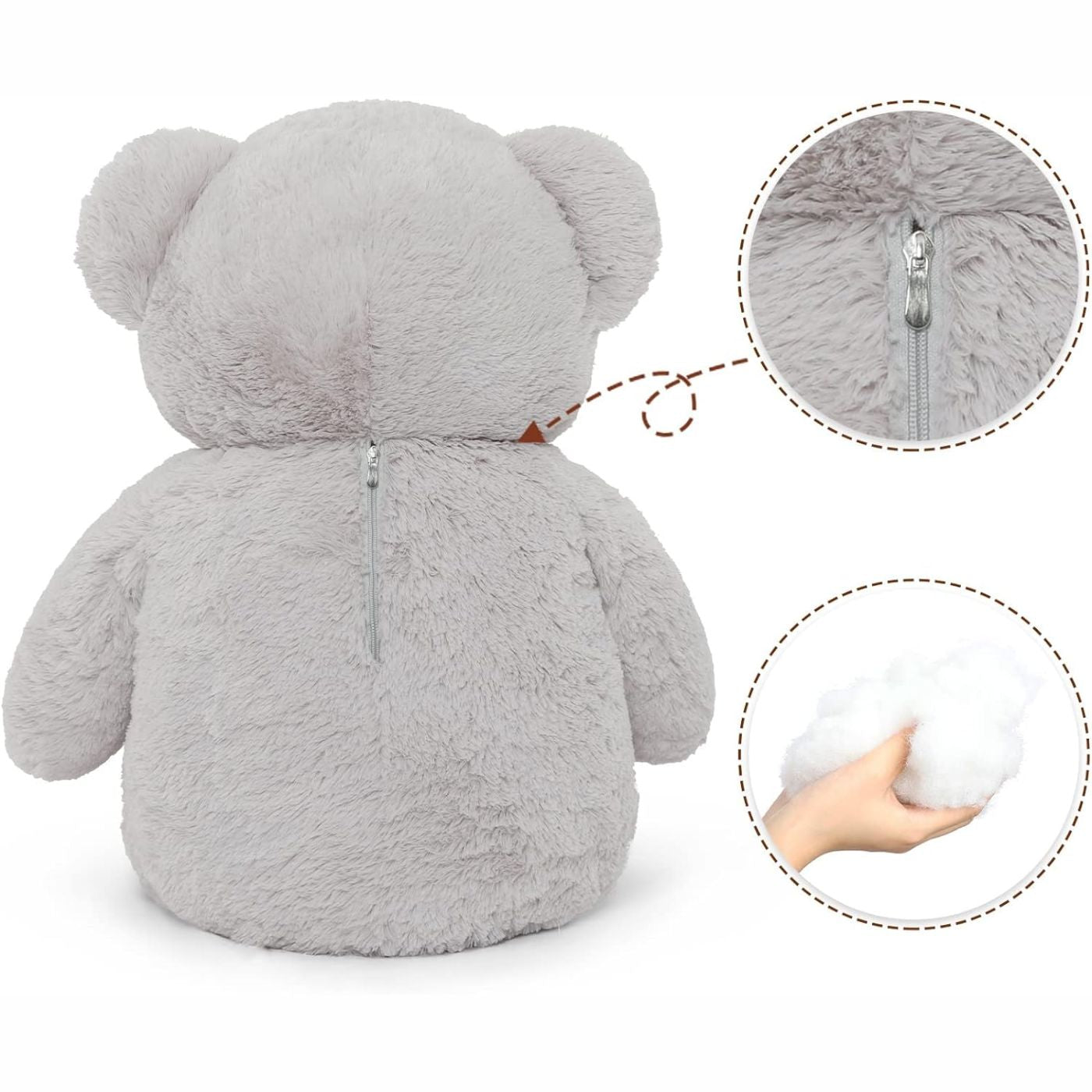 MorisMos Stuffed Animals - Giant Grey Teddy Bear Plush Toys - 41 Inches Teddy Bear Plush Dolls - Valentine's Day Teddy Bears&Gifts for Boyfriend/Girlfriend - ' We Can Bearly Wait' Teddy Bear Theme Baby Shower Decor Ideas - Gender Reveal Party Teddy Bear Decorations -Birthday/Christmas/Graduation Gift for friends - Romantic Anniversary Gift for Wife/Husband