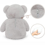 MorisMos Stuffed Animals - Giant Grey Teddy Bear Plush Toys - 41 Inches Teddy Bear Plush Dolls - Valentine's Day Teddy Bears&Gifts for Boyfriend/Girlfriend - ' We Can Bearly Wait' Teddy Bear Theme Baby Shower Decor Ideas - Gender Reveal Party Teddy Bear Decorations -Birthday/Christmas/Graduation Gift for friends - Romantic Anniversary Gift for Wife/Husband