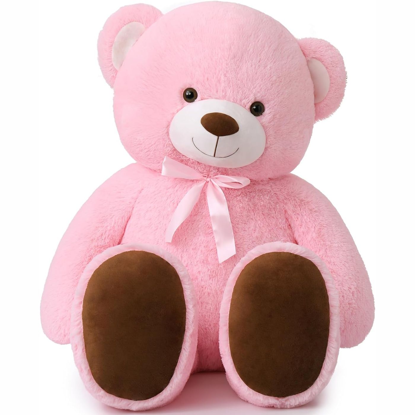 MorisMos Stuffed Animals - Giant Pink Teddy Bear Plush Toys - 41 Inches Teddy Bear Plush Dolls - Valentine's Day Teddy Bears&Gifts for Boyfriend/Girlfriend - ' We Can Bearly Wait' Teddy Bear Theme Baby Shower Decor Ideas - Gender Reveal Party Teddy Bear Decorations -Birthday/Christmas/Graduation Gift for friends - Romantic Anniversary Gift for Wife/Husband