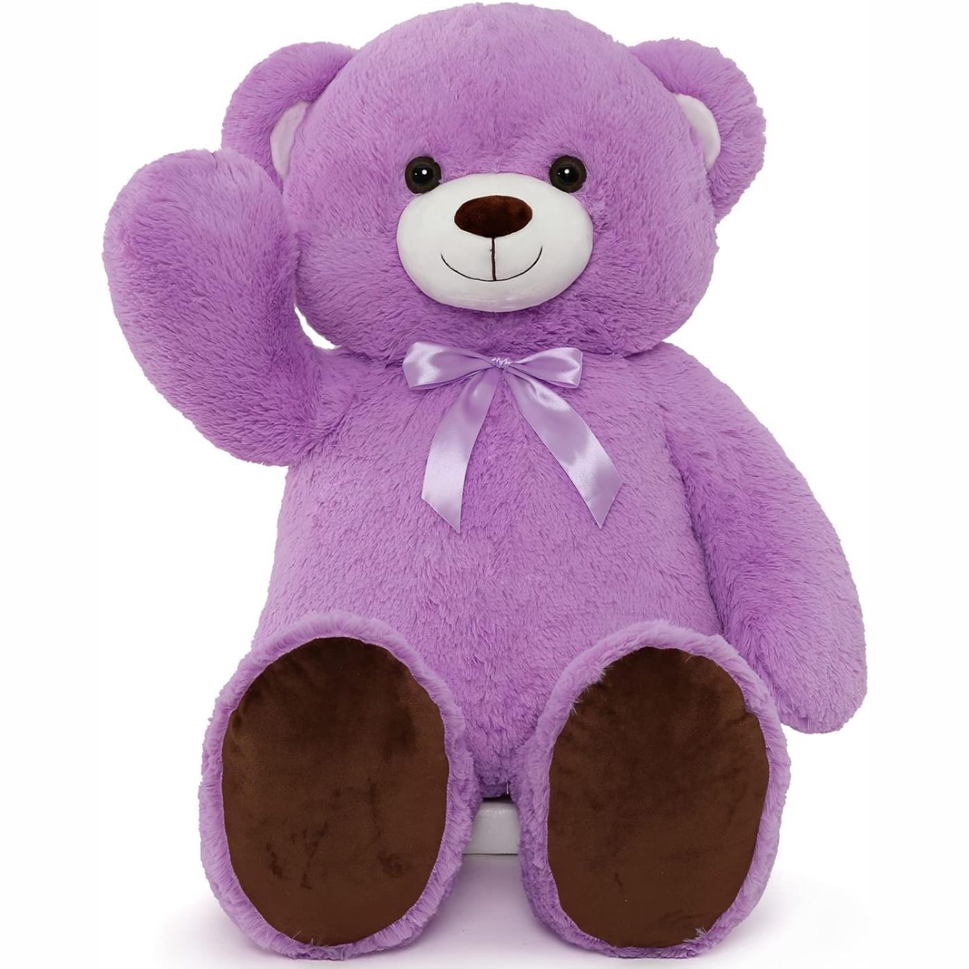 MorisMos Stuffed Animals - Giant Purple Teddy Bear Plush Toys - 41 Inches Teddy Bear Plush Dolls - Valentine's Day Teddy Bears&Gifts for Boyfriend/Girlfriend - ' We Can Bearly Wait' Teddy Bear Theme Baby Shower Decor Ideas - Gender Reveal Party Teddy Bear Decorations -Birthday/Christmas/Graduation Gift for friends - Romantic Anniversary Gift for Wife/Husband