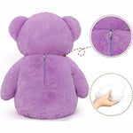 MorisMos Stuffed Animals - Giant Purple Teddy Bear Plush Toys - 41 Inches Teddy Bear Plush Dolls - Valentine's Day Teddy Bears&Gifts for Boyfriend/Girlfriend - ' We Can Bearly Wait' Teddy Bear Theme Baby Shower Decor Ideas - Gender Reveal Party Teddy Bear Decorations -Birthday/Christmas/Graduation Gift for friends - Romantic Anniversary Gift for Wife/Husband