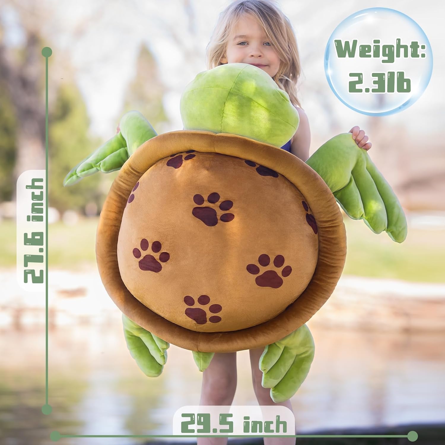 Sea Turtle Plush Toys - Lifelike Turtle Stuffed Animals - Cute Soft Cartoon Turtle Plush Pillows for Children - Large Turtle Plushies - Gift for Kids, Girls, Boys, Birthday, Valentine's Day, Christmas