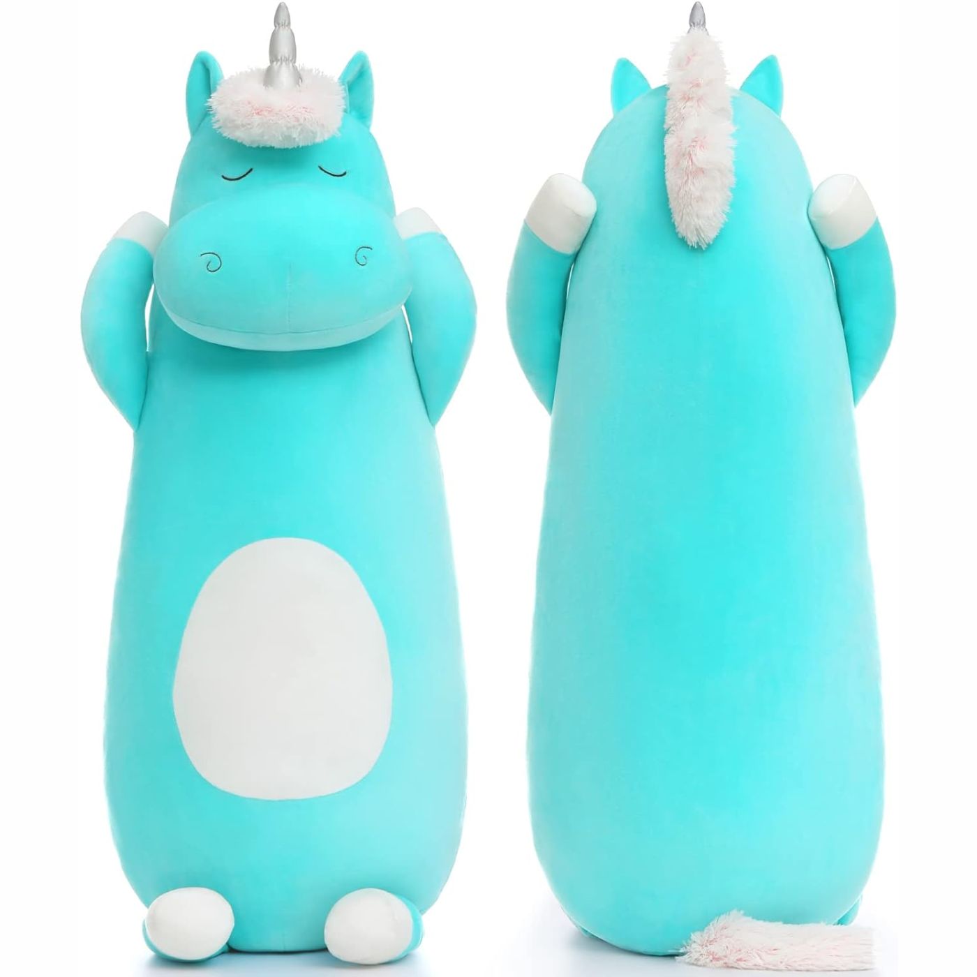 Giant Unicorn Body Pillow, Pink/Blue, 23.6/36.2 Inches