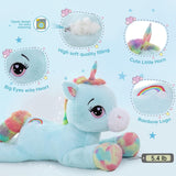 Giant Unicorn Plush Toy, Blue, 43.3 Inches