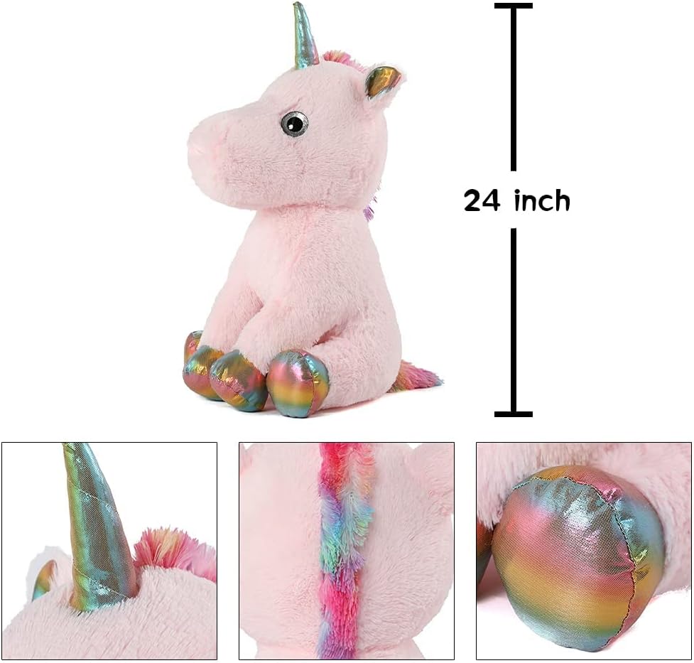 Giant Unicorn Stuffed Toy, Pink, 24 Inches