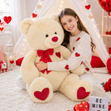 47 Inch Teddy Bear Plush Toy Bear with Red Bow Heart
