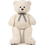 Giant Teddy Bear Plush Toy, White, 43/55 Inches - MorisMos Stuffed Animals - Valentine's Day Gift for Girlfriend/Boyfriend - Fluffly Cuddly Plushy Fluffy Toy - Cute Teddy Bear Plush Pillows for Kids - Christmas/Birthday Gift for Children/Teens/Adults - Romantic Anniversary Gift for Wife/Husband - Birthday Gift for Friends - Teddy Bear Theme Baby Shower
