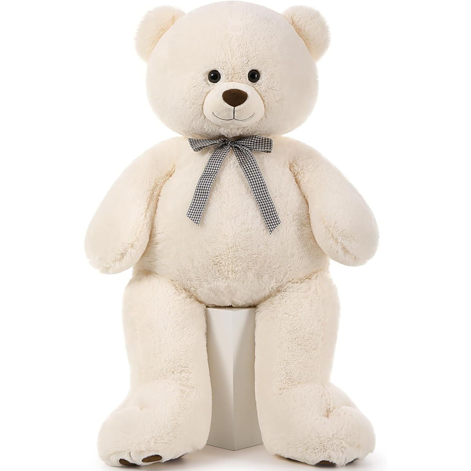 Giant Teddy Bear Plush Toy, White, 43/55 Inches - MorisMos Stuffed Animals - Valentine's Day Gift for Girlfriend/Boyfriend - Fluffly Cuddly Plushy Fluffy Toy - Cute Teddy Bear Plush Pillows for Kids - Christmas/Birthday Gift for Children/Teens/Adults - Romantic Anniversary Gift for Wife/Husband - Birthday Gift for Friends - Teddy Bear Theme Baby Shower
