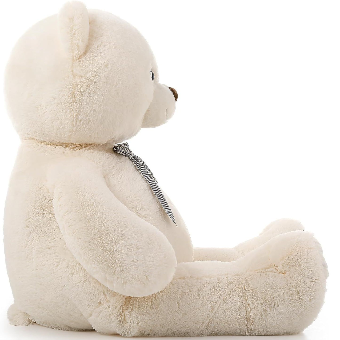 Giant Teddy Bear Plush Toy, White, 43/55 Inches - MorisMos Stuffed Animals - Valentine's Day Gift for Girlfriend/Boyfriend - Fluffly Cuddly Plushy Fluffy Toy - Cute Teddy Bear Plush Pillows for Kids - Christmas/Birthday Gift for Children/Teens/Adults - Romantic Anniversary Gift for Wife/Husband - Birthday Gift for Friends - Teddy Bear Theme Baby Shower
