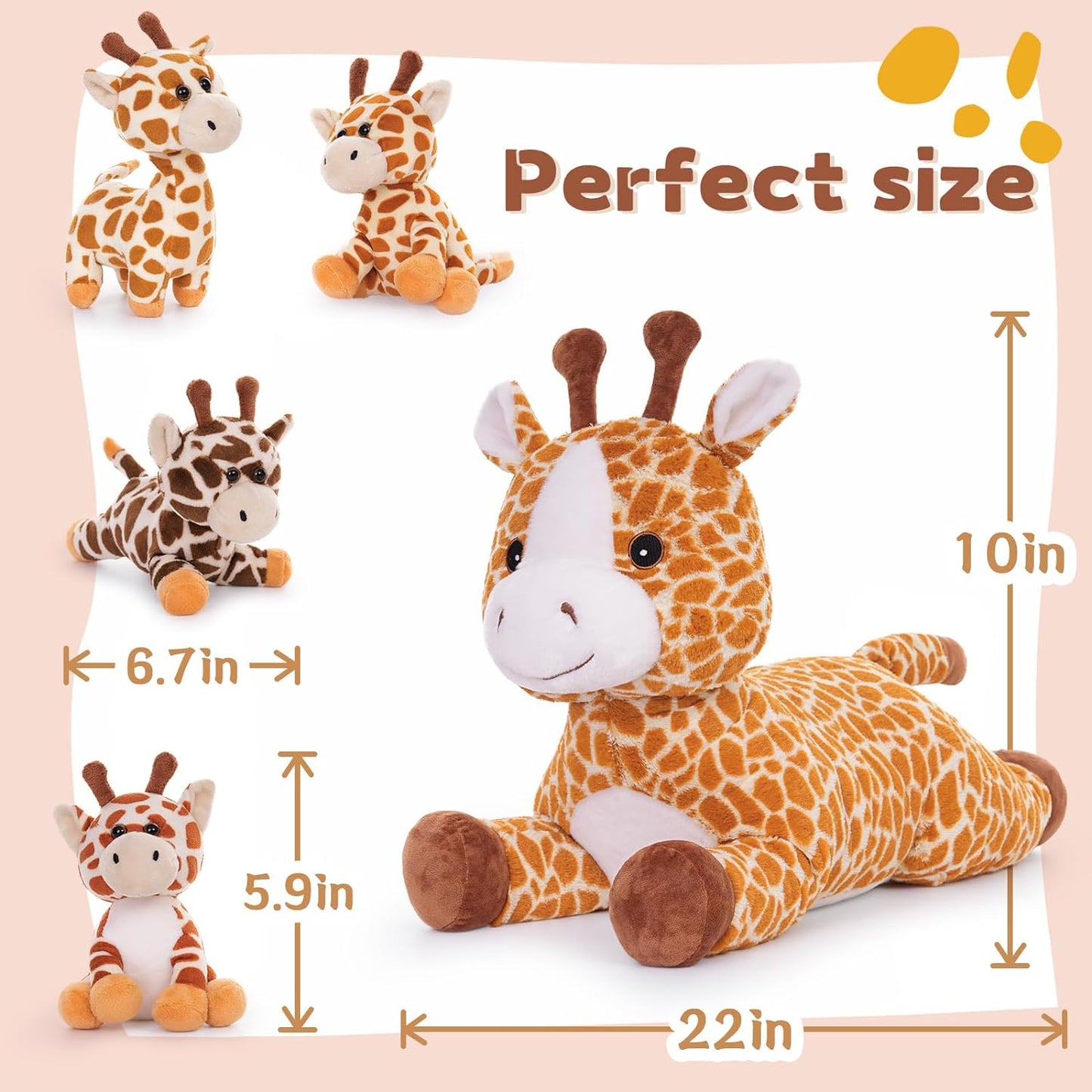 Giraffe Plush Toys Jungle Stuffed Animals, 22 Inches - MorisMos Jungle Plush toys Forest Stuffed Animals