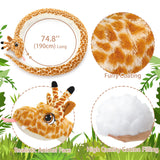 Snake Stuffed Animals with babies in the belly - Snake Body with Giraffe Head Plush Toys - Halloween Weird Stuffed Animals - Fool's Day Halloween Gift Ideas - Boa Monster Plushies - Stuffed Animal Babies with Their Mom