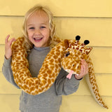 Snake Stuffed Animals with babies in the belly - Snake Body with Giraffe Head Plush Toys - Halloween Weird Stuffed Animals - Fool's Day Halloween Gift Ideas - Boa Monster Plushies - Stuffed Animal Babies with Their Mom