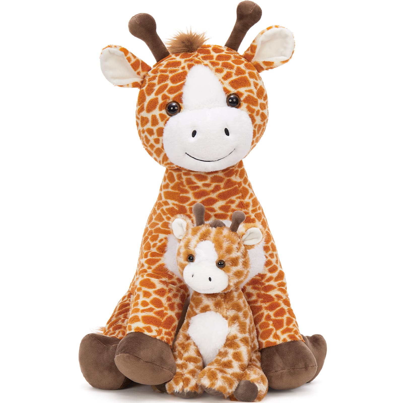 Large Mama & Baby Giraffe Stuffed Animal Set, 25.6 Inches