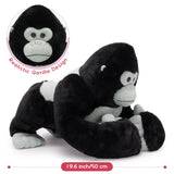 19.6-Inch Realistic Gorilla Plush Toy Set with Three Baby Gorillas