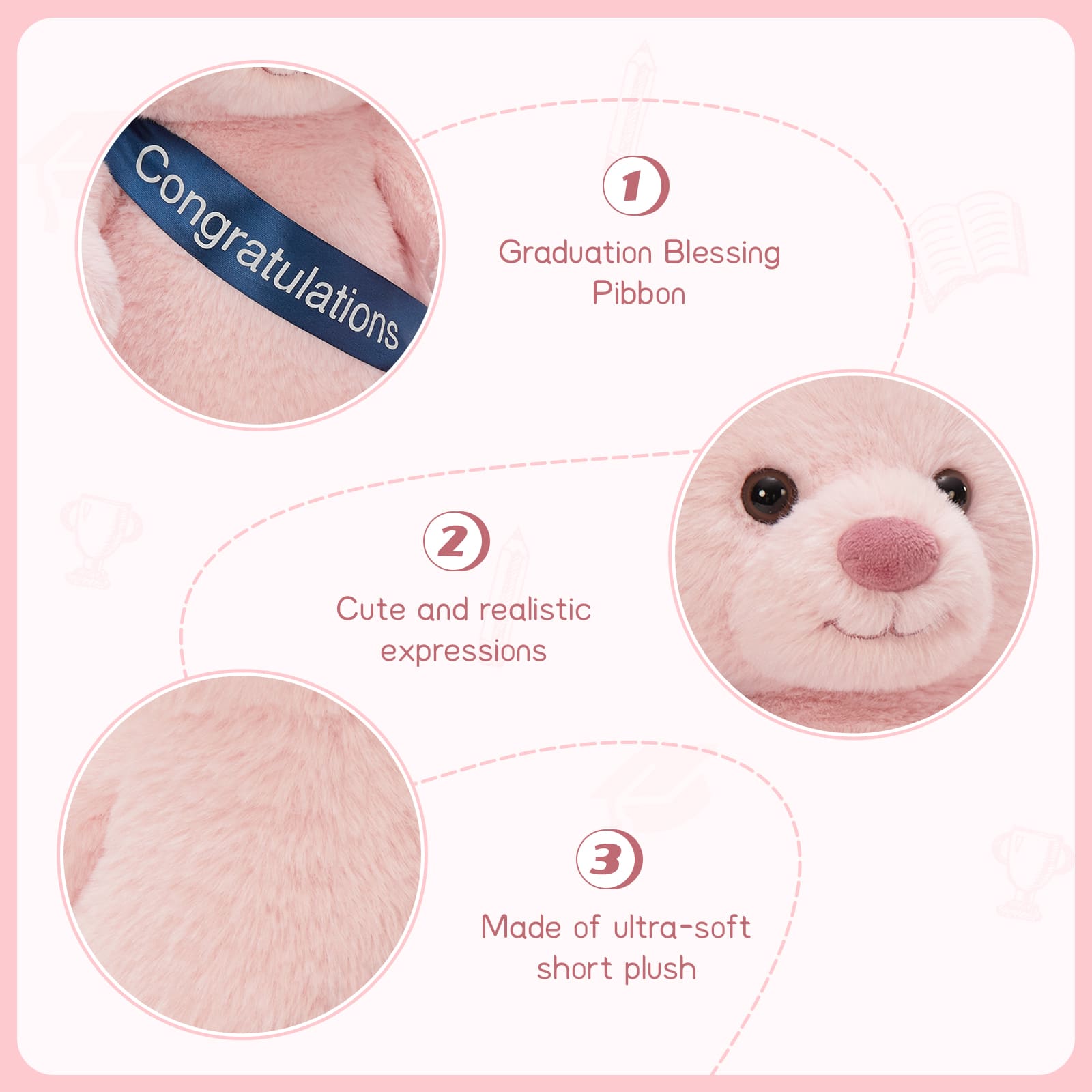 Class of 2025 teddy bear gift for kindergarten, high school, or college graduation