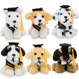 6 Piece 5.9 Inch Graduation Puppy Stuffed Animal Set