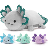 Axolotl Plush Toys - 4 Pcs Axolotl Stuffed Animals Bulk - Cute Salamander 24 Inches Plush Dolls - Stuffed Animal Salamander Babies with Their Mom - Axolotl Cushion Pillow Soft Toys - Gifts for Boys Girls