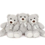 Ours en peluche 3 pièces, gris clair, 13,8 pouces