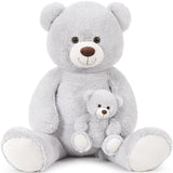 Riesiges Stofftier-Mami-Bär und Baby, 39 Zoll
