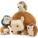 5 Pcs Hedgehog Stuffed Animals - Cute Hedgehog Plush Toys13.8 Inches - Stuffed Animal Babies with Their Moms - Cute Cartoon Hedgehog Plush Dolls - Stuffed Animals with Babies in the belly - Christmas Birthday Gift for Kids Teens Adults