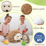 Soft Hedgehog Plush Toys for Kids 6Pcs Woodland Stuffed Animals Bulk - Large Stuffed Hedgehog with Baby & 4 Fruits Plushies Party Favors Ornaments Gifts Christmas Valentine's Day