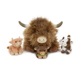 Highland Cow Plush Toy with Three Baby Calves Inside 20 Inch