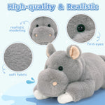 Hippo Stuffed Animals Bulk - 5 Pcs Hippopotamus Plush Toys - Stuffed Animal Babies with Their Mom - Hippo Plush Dolls - Stuffed Animals with Babies in the Belly - Christmas/Birthday/Baby Shower Gift for Kids Teens Adults