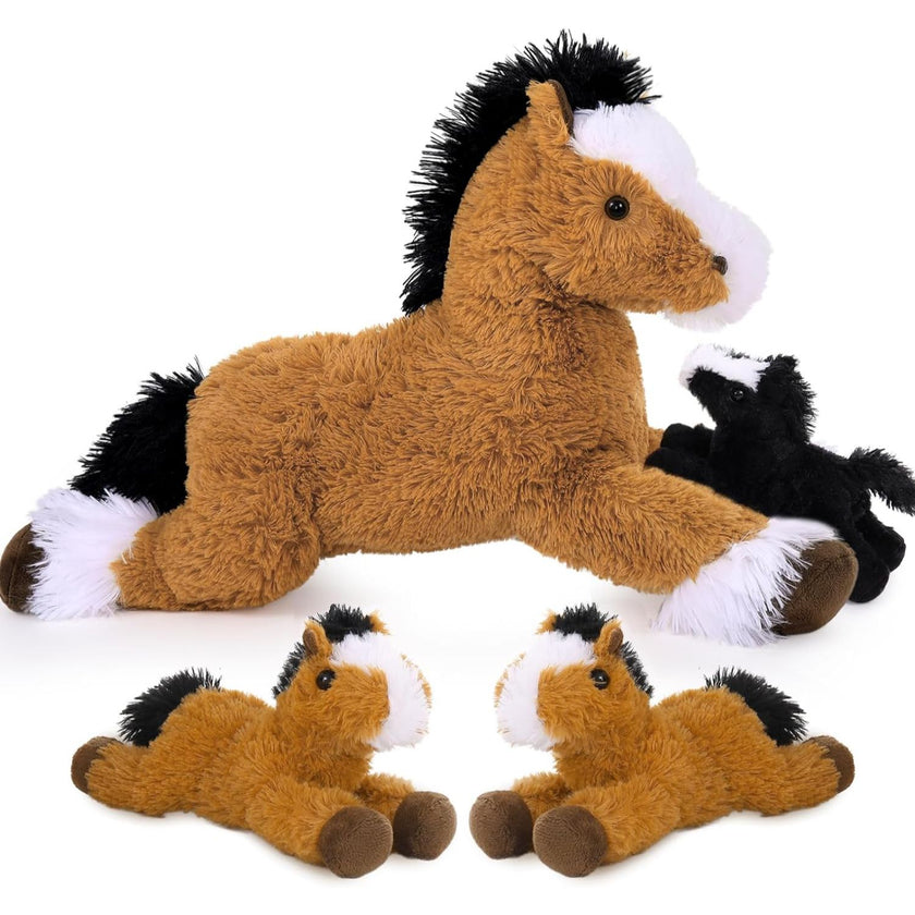 4 Pcs Horse Plush Toys, 21 Inches - MorisMos Stuffed Animals