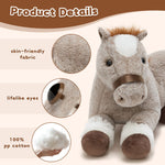 17.72 Inch Horse Plush Toy with Three 5.9 Inch Ponies