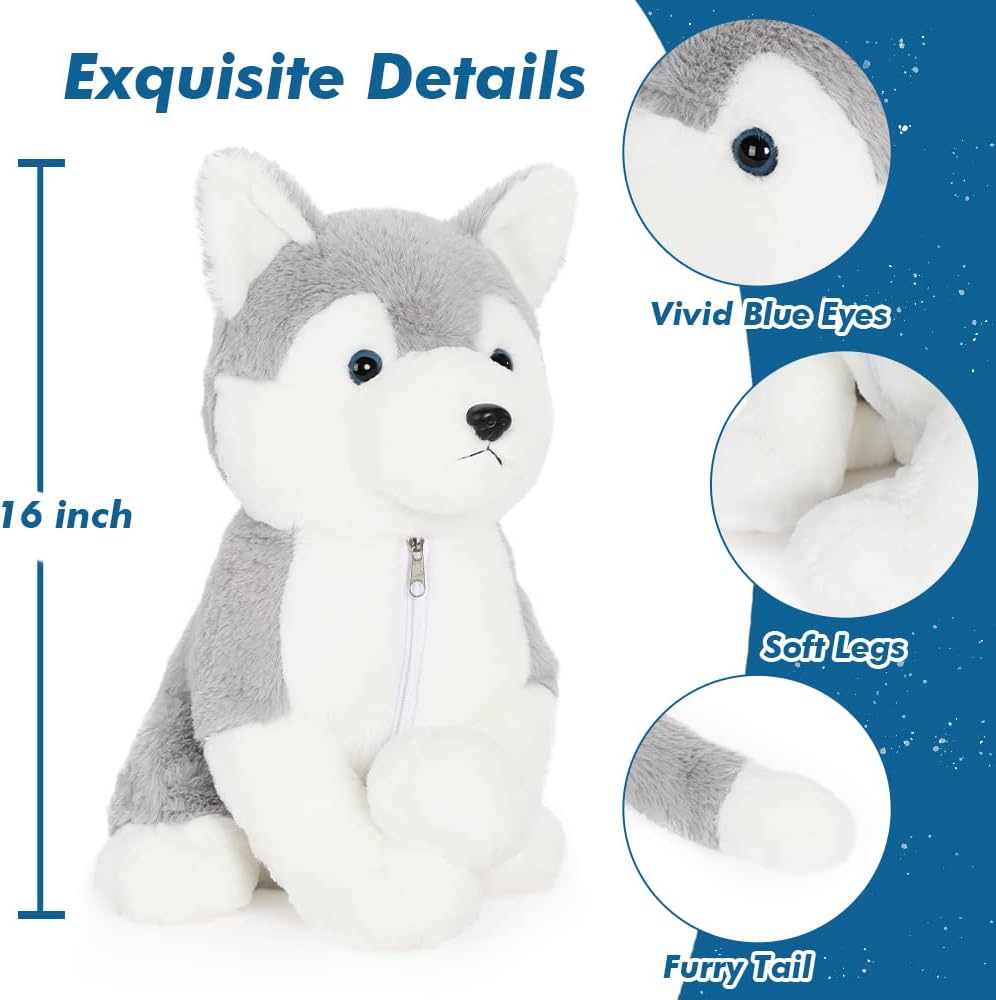 Husky Plush Toys Dog Stuffed Animals, 16 Inches - MorisMos Stuffed Animals - Free Shipping