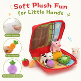 Interactive Farm Cloth Book with Plush Animals, Vegetables & Hay Bale