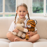 Two 12.2 Inch Hugging Stuffed Animals with Paw Hook and Loop