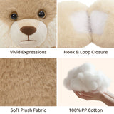 Two 12.2 Inch Hugging Stuffed Animals with Paw Hook and Loop