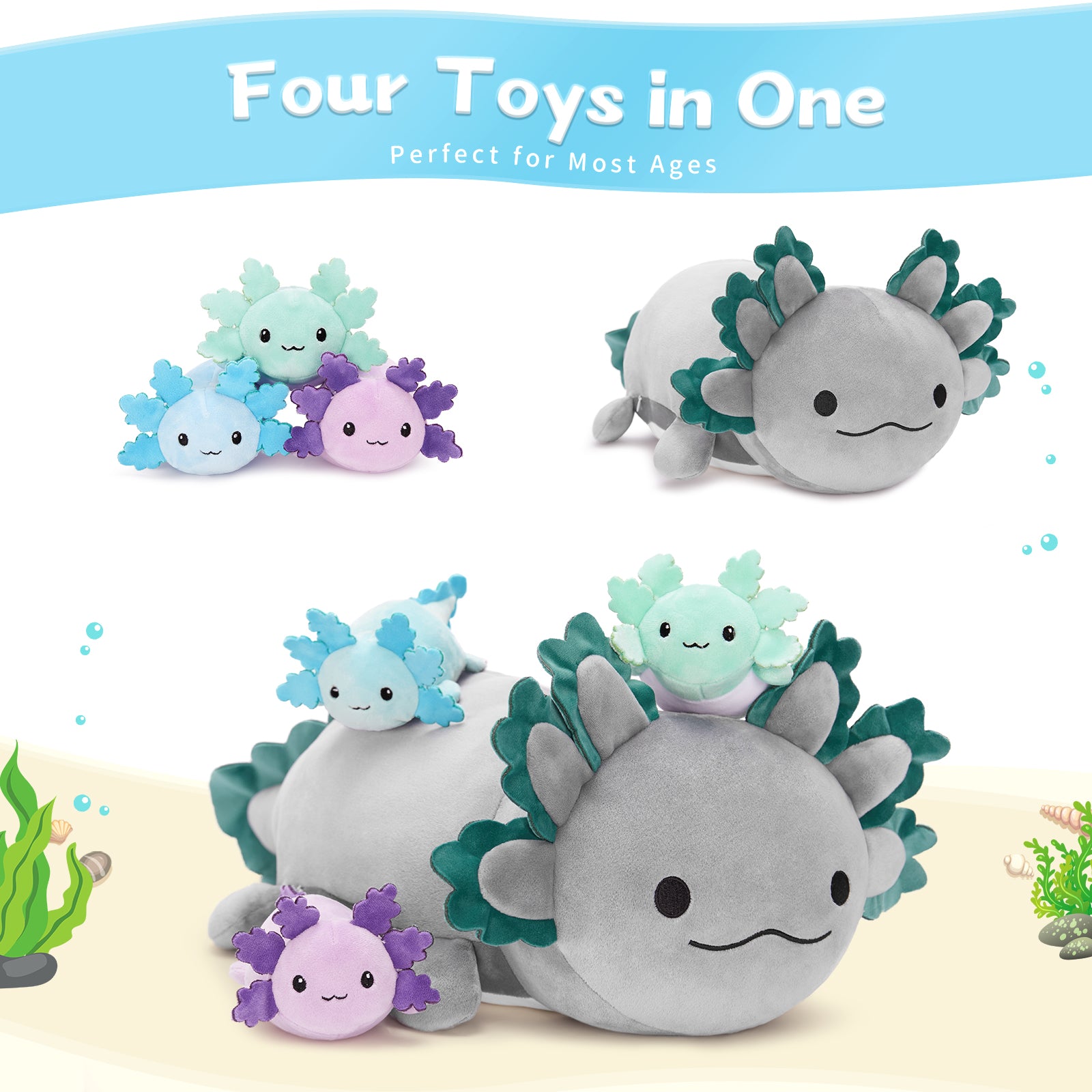 Axolotl Plush Toys Salamander Stuffed Animals, 23.5 Inches