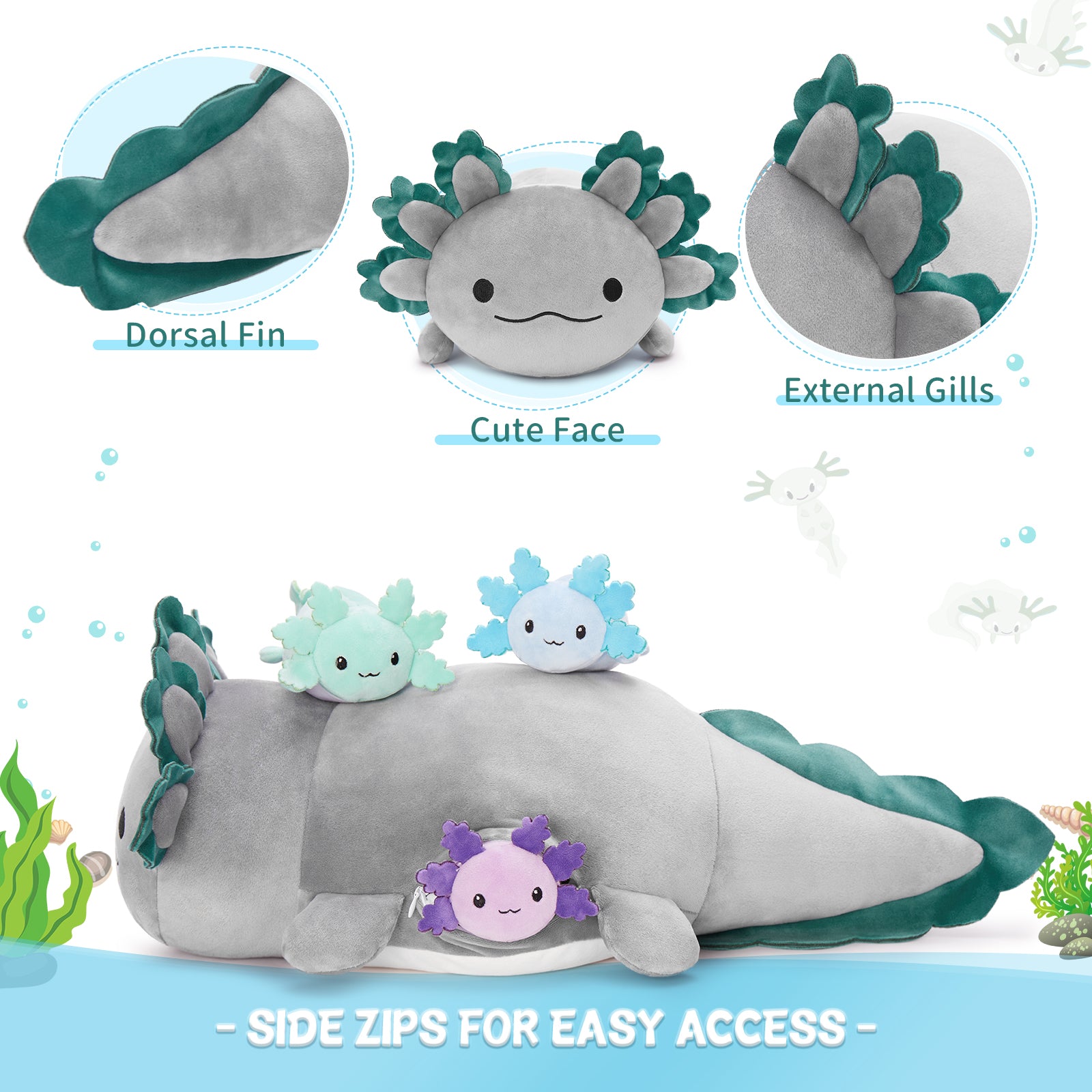 Axolotl Plush Toys Salamander Stuffed Animals, 23.5 Inches