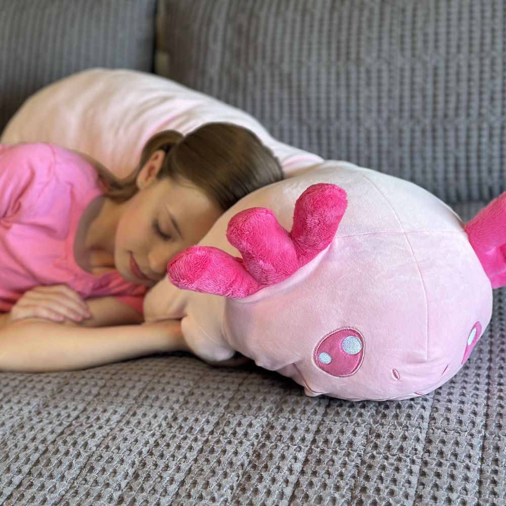 Giant Axolotl Cartoon Long Plush Pillow - Pink Axolotl Long Body Plush Pillows 39 Inches - Cozy Cartoon Pillows for Bed Sofa - Mother's Day Gift Ideas - Birthday Gift for Friends - Christmas Day Gift for Girls - Big Long Body Pillow 100 CM